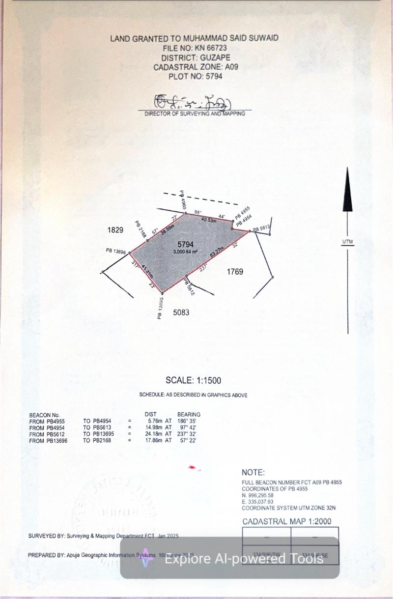 Land for sale Guzape Abuja
