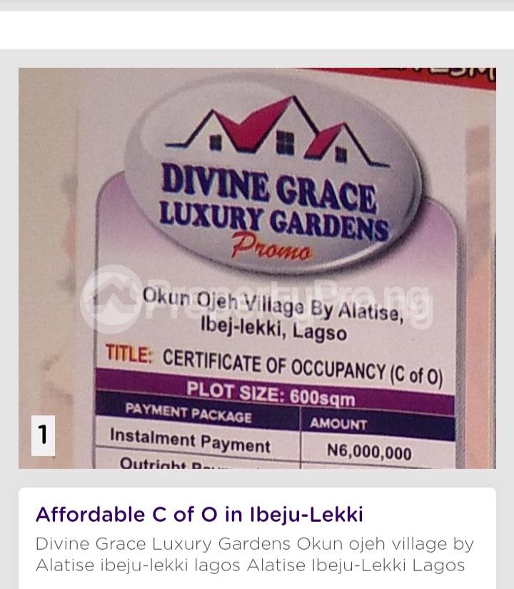 Land for sale Okun Okun Ojeh Village Alatise Ibeju-Lekki Lagos