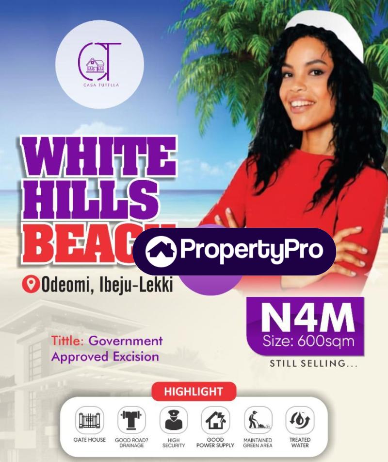 Land for sale Whitehills Beachfront Estate, Ode Omi Ibeju-Lekki Lagos - 0