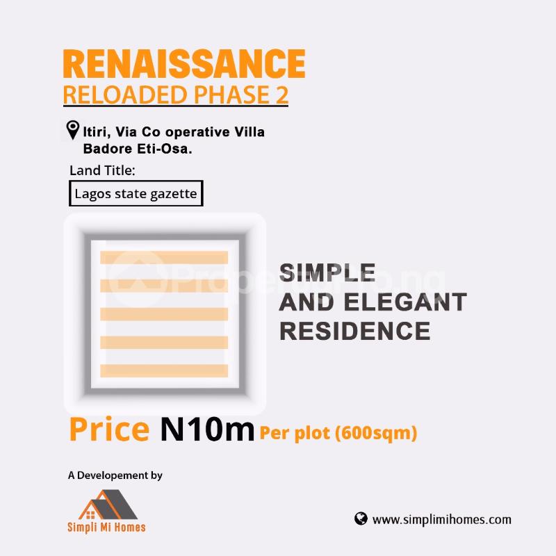 Land for sale Itiri/co Operative Villa Badore Badore Ajah Lagos