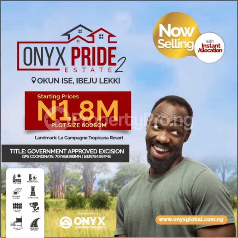 Land for sale Okun Ise Just 2 Minutes From Lacampaingne LaCampaigne Tropicana Ibeju-Lekki Lagos