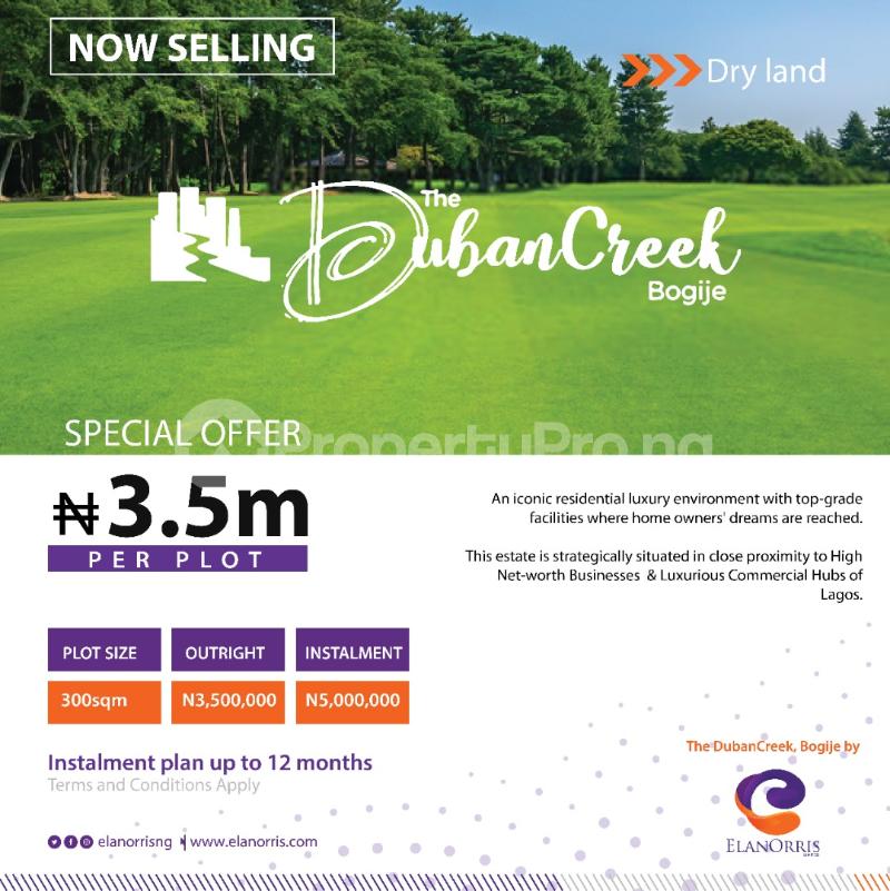 Land for sale Duban Creek Is In A Close Proximity To Lakowe Golf Course, Beachwood Estate, It’s A Buy And Build Land Surrounded By Other Estate. Title Is Excision Eleko Ibeju-Lekki Lagos - 0