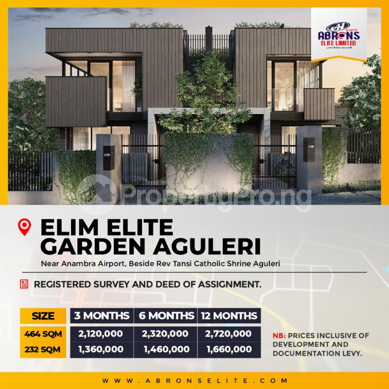 Land for sale Elim Elite Garden Aguleri Anambra Anambra