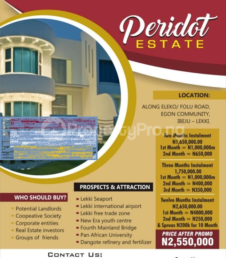 Land for sale Peridot Estate Free Trade Zone Ibeju-Lekki Lagos