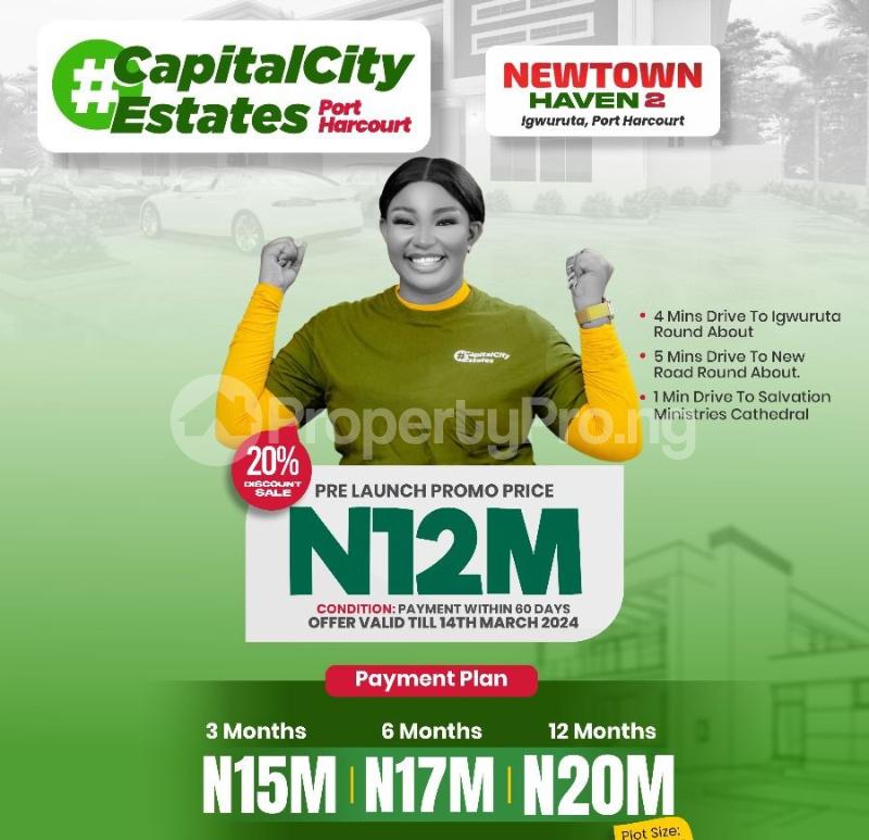 Land for sale Igwuruta/newtown Haven Estate 2 Rupkpokwu Port Harcourt Rivers