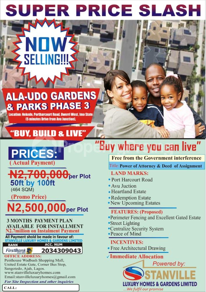 Land for sale Alaudo Gardens And Parks, Ph Rd, Owerri Owerri Imo