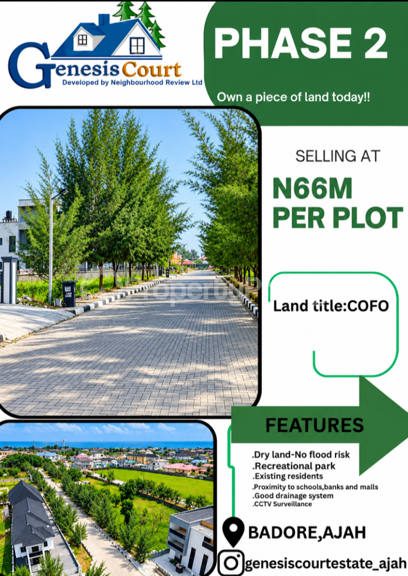 Land for sale Genesis Court Phase 2 Ajah Badore Lekki Lagos