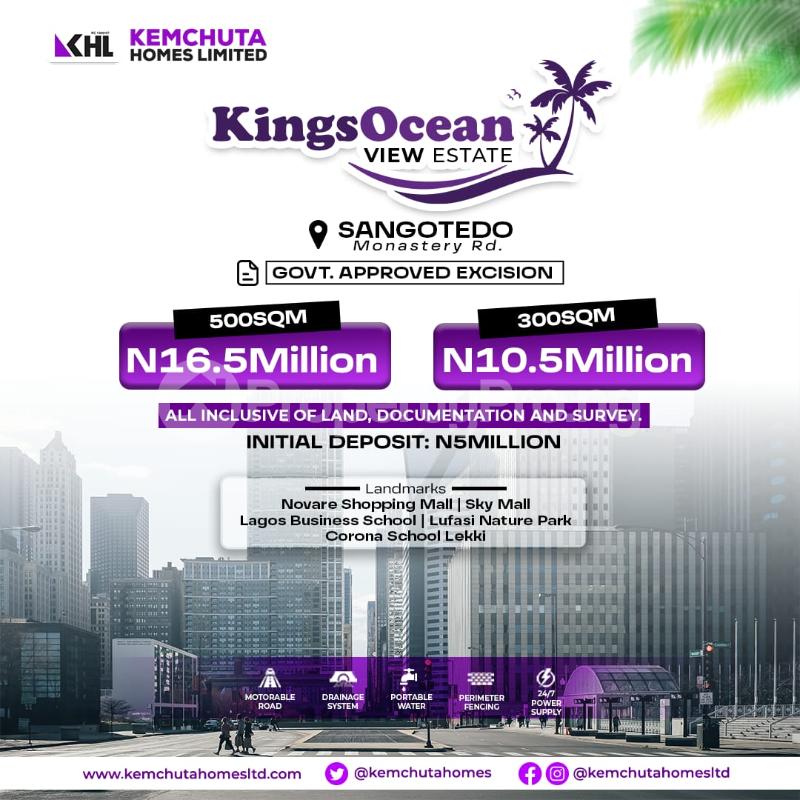 Land for sale Kings Ocean View Estate Monastery Road Behind Novare Mall Sangotedo Ajah Lagos