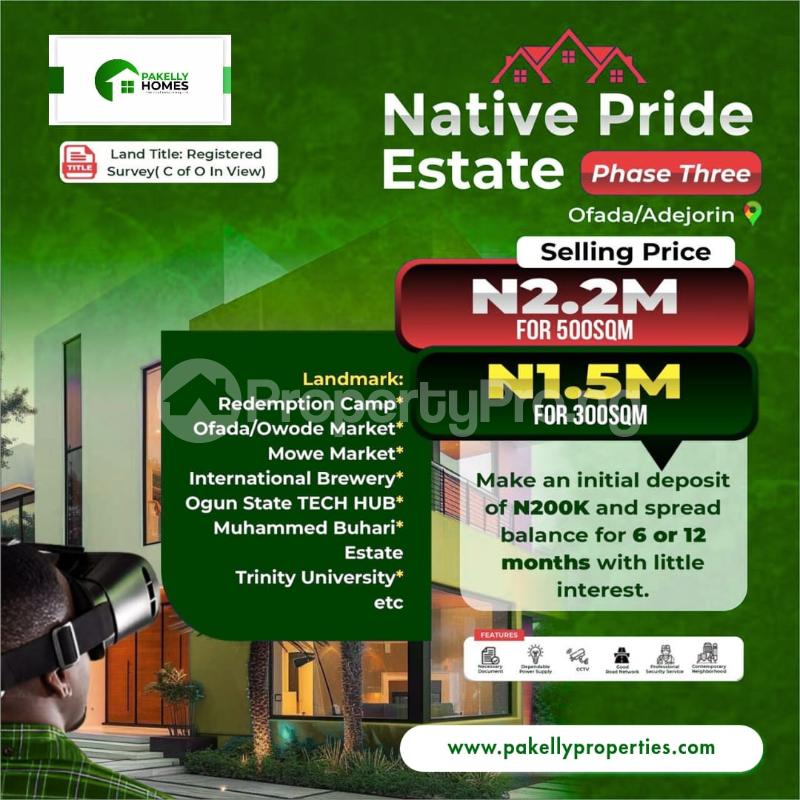 Land for sale Ofada Obafemi Owode Ogun