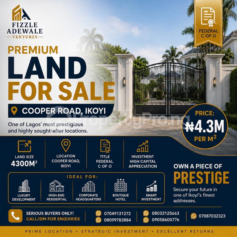 Land for sale Cooper Road, Ikoyi Old Ikoyi Ikoyi Lagos
