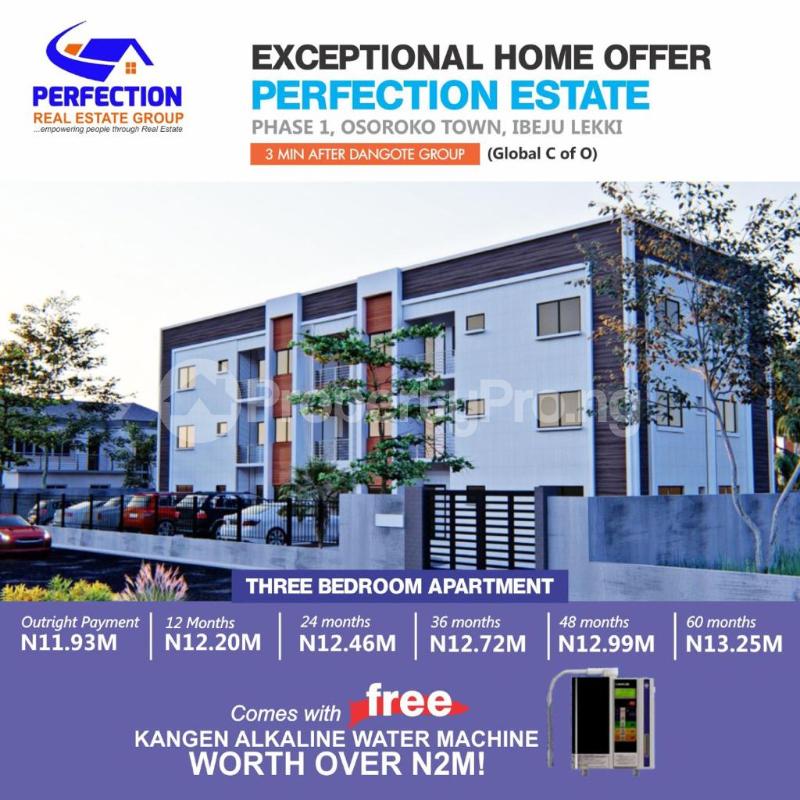 3 bedroom Flat / Apartment for sale Perfection Estate, Osoroko, 3 Minutes From Dangote Group Ibeju-Lekki Lagos