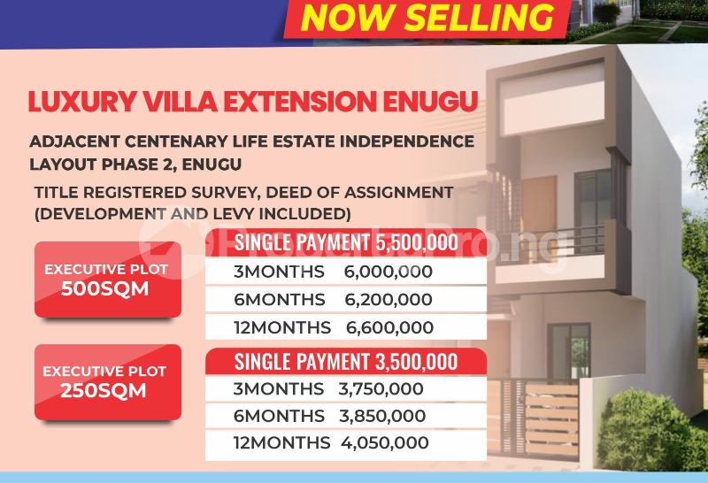 Land for sale Back Of Centenary Life Estate/ Luxury Villa Extension/ Independence Layout Phase 2 Enugu Enugu