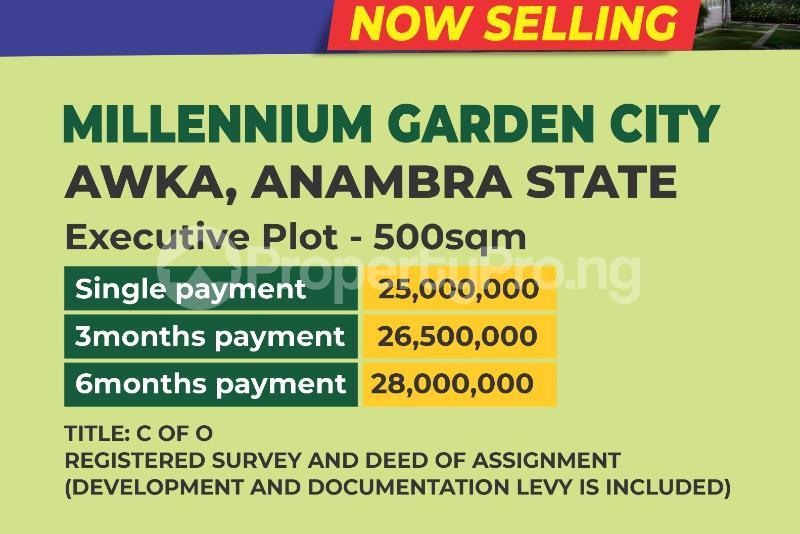 Land for sale Millennium Garden City Estate/ Near Conference Centre And Awka Centre Awka North Anambra
