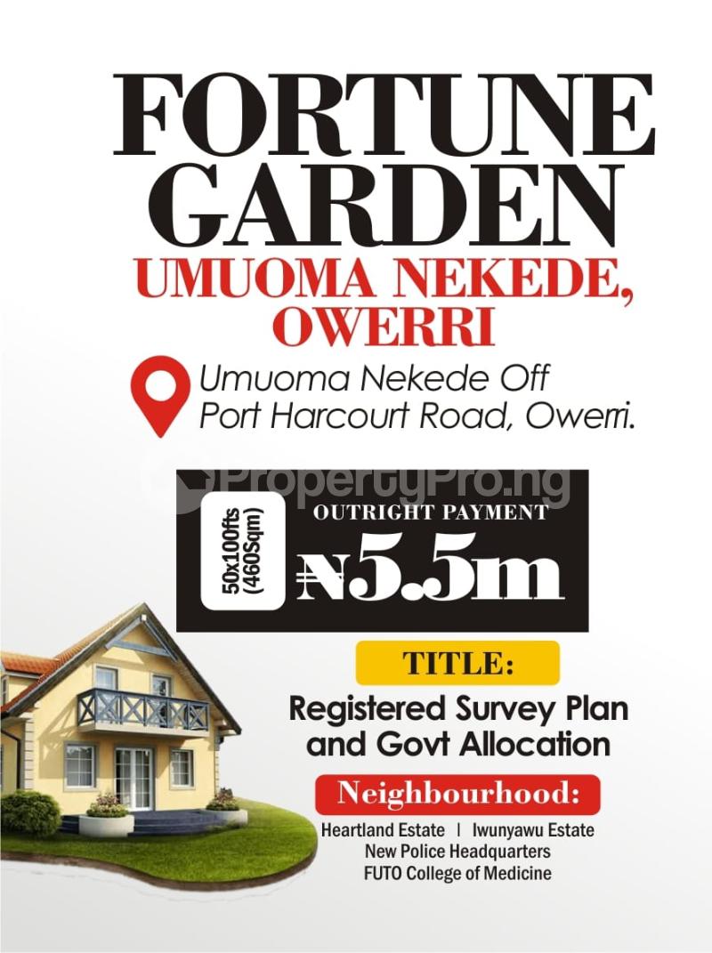 Land for sale Fortune Garden Umuoma Nekede Owerri Imo