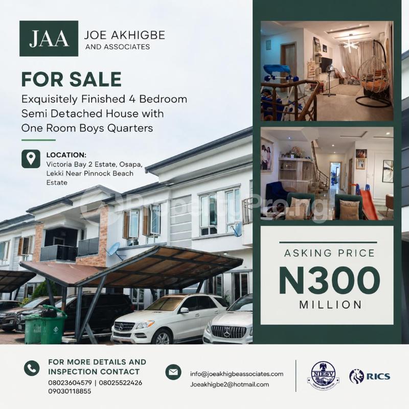 4 bedroom House for sale Victoria Bay 2 Estate Osapa, Lekki Near Pinnock Beach Estate Osapa london Lekki Lagos