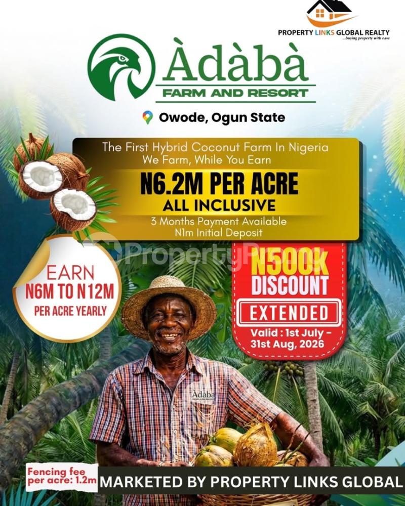 Land for sale Adaba Farm & Resort In Ogun Makin Obafemi Owode Now Selling Promo Prices Ogun makin Obafemi Owode Ogun - 0