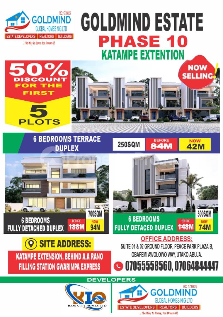 6 bedroom Land for sale Katampe Extention, Behind A.a Rano Filling Station Gwarimpa Express. Abuja Nigeria. Katampe Ext Abuja