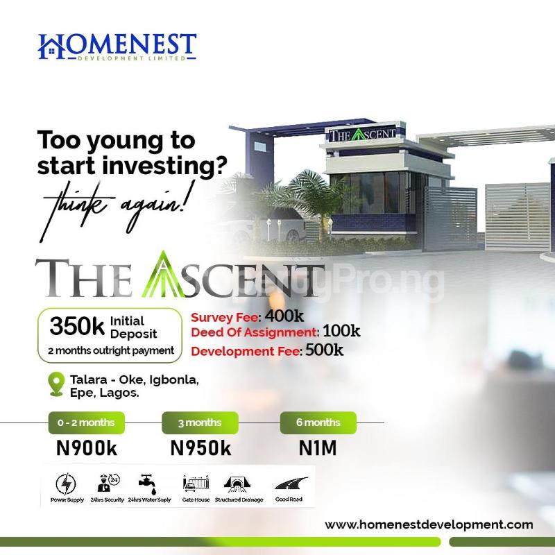 Land for sale The Ascent Is Located Igbonla, Epe Epe Road Epe Lagos - 0