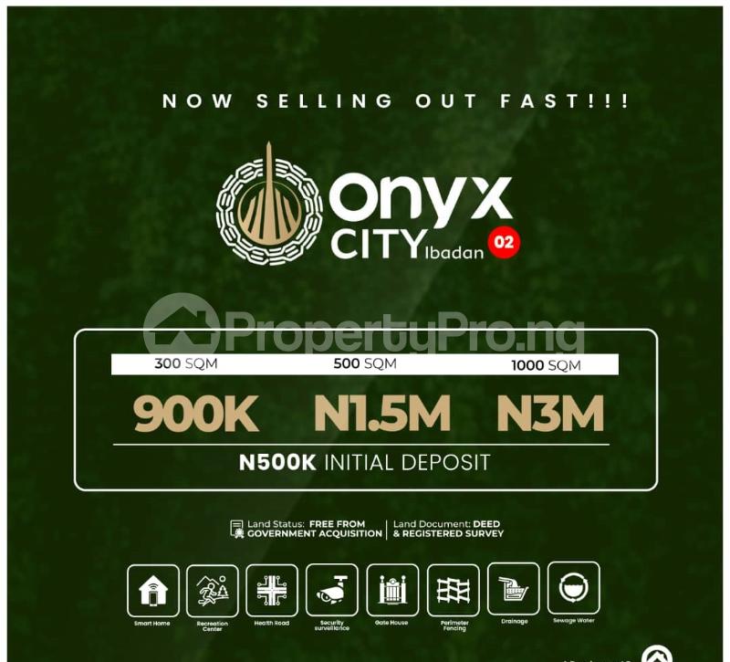 Land for sale Akinyele Lga /onyx City (directly Facing The Road) Ibadan Oyo