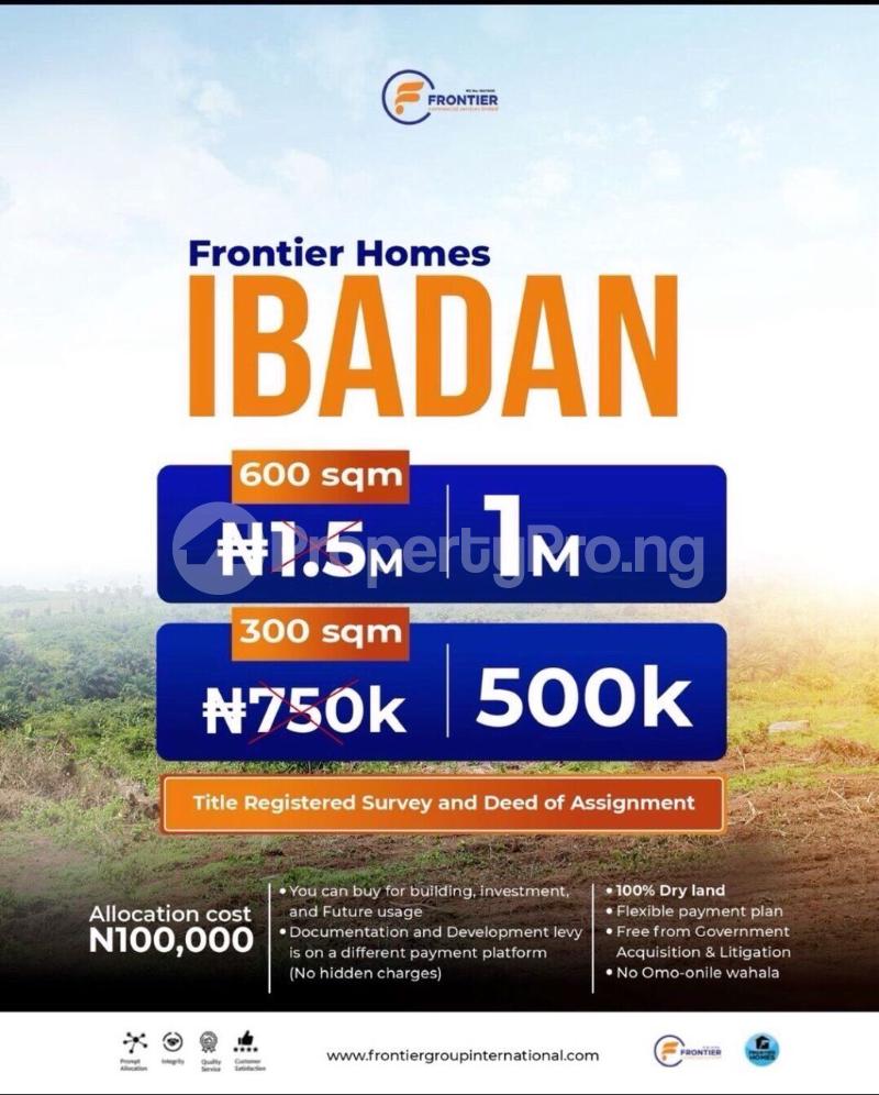 Land for sale Frontier Homes Estate, Akanran, Behind Ilaji Sports Resort Iwo Rd Ibadan Oyo - 0