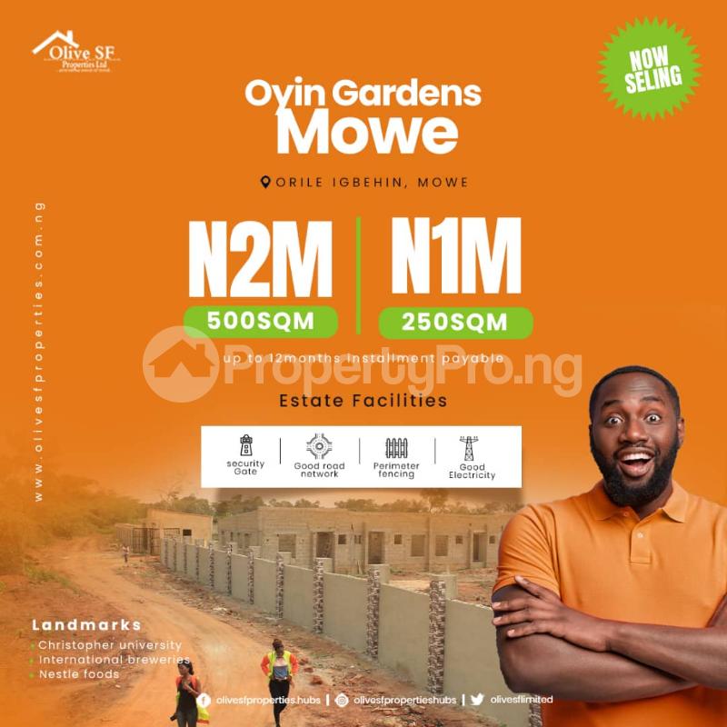 Land in Mowe Obafemi Owode Ogun Land for sale in obafemiowode Land