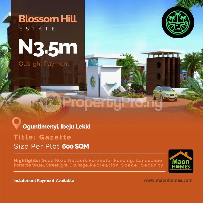 Land for sale Blossom Hill Estate Oguntimenyi Eleko Ibeju-Lekki Lagos