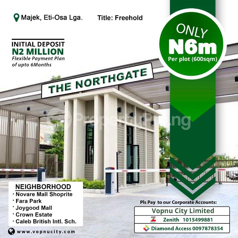 Land for sale Northgate Estate Majek Eti Osa Opposite Fara Park With Freehold As A Title Ajah Lagos