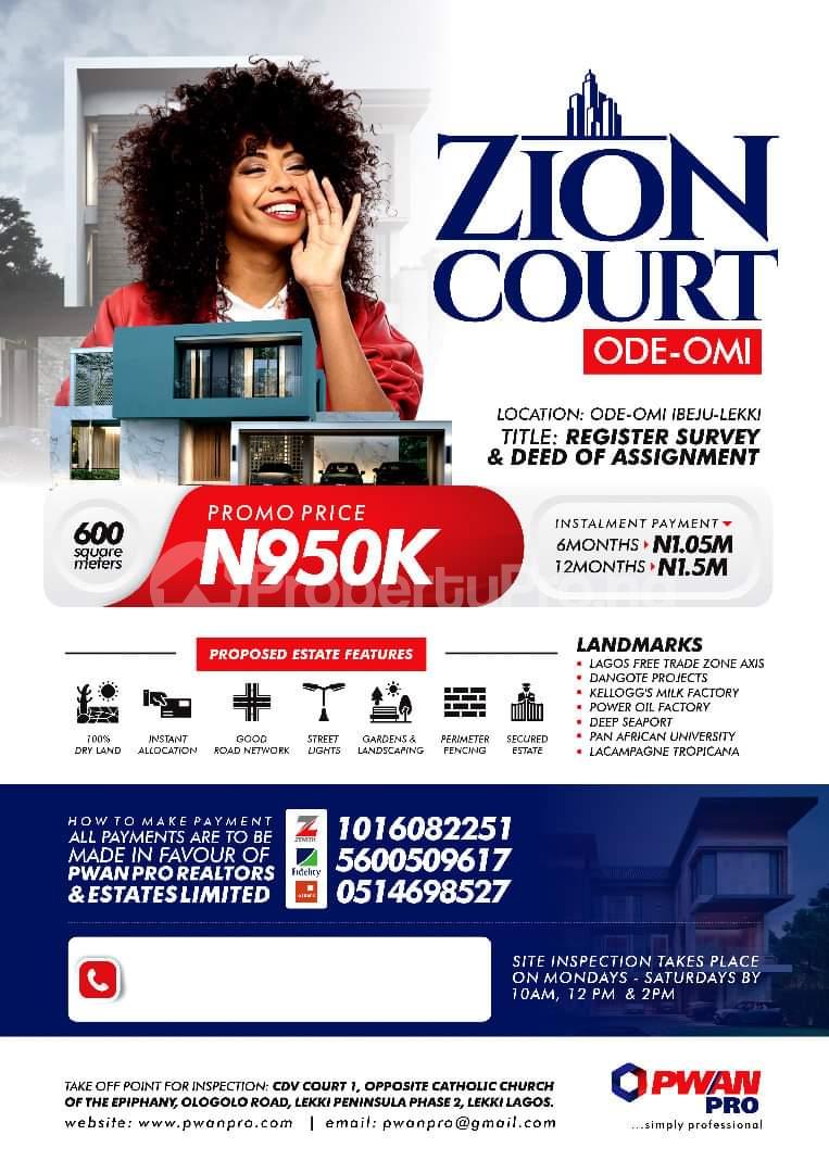 Land for sale Zion Court Ibeju-Lekki Lagos