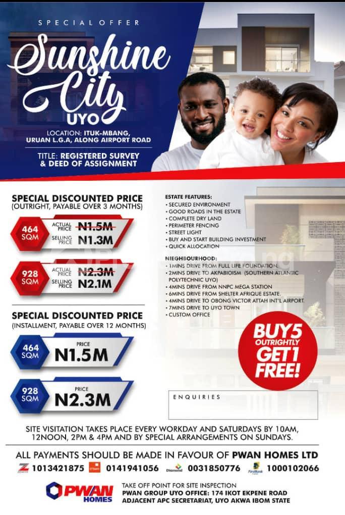 Land for sale Ituk Mbang, Uruan Lga Airport Road Uruan Akwa Ibom