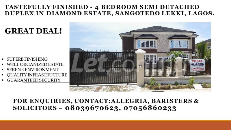 4 bedroom House for rent Emerald Avenue, Diamond Estate Majek Sangotedo Lagos