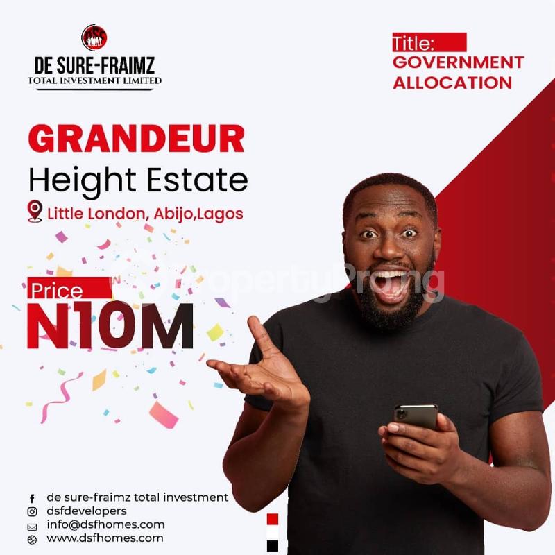 Land for sale Grandeur Heights Estate.neigbhourhood Includes ;corona International School,novare Mall Shoprite,fidiso Estate And So On. Abijo Ajah Lagos