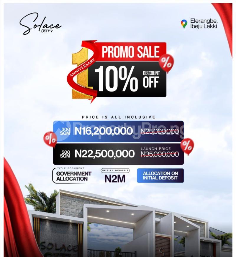 Land for sale Eleranigbe/ Solace City Estate/ Dagote Refinery, Eleranigbe Ibeju-Lekki Lagos