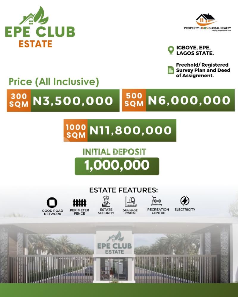 Land for sale Epe Club Estate Close To International Airport And Lekki Free Trade Zone With Alaro City Epe Lagos - 0