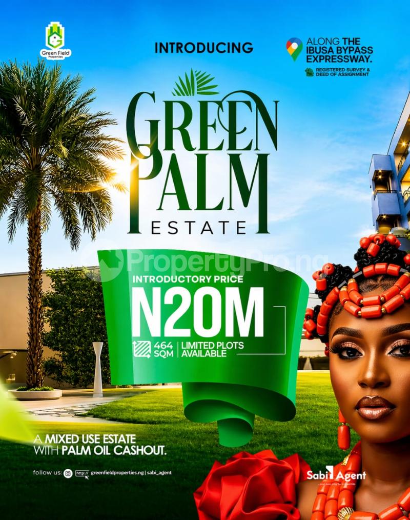 Land for sale Green Palm Estate Along Ibusa Bypass Expressway Oshimili North Delta