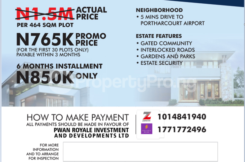 Land for sale Omuanwa Community, Ikwere Port Harcourt Rivers