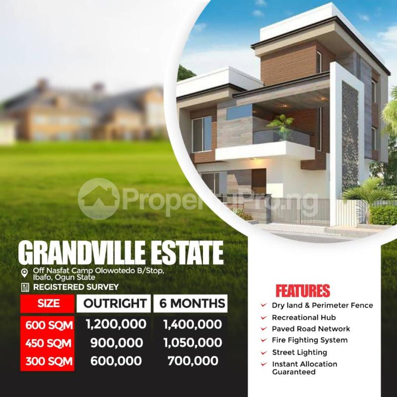 Land for sale Grandville Estate, Off Nasfat Camp, Olowotedo B/stop, Ibafo Arepo Arepo Ogun