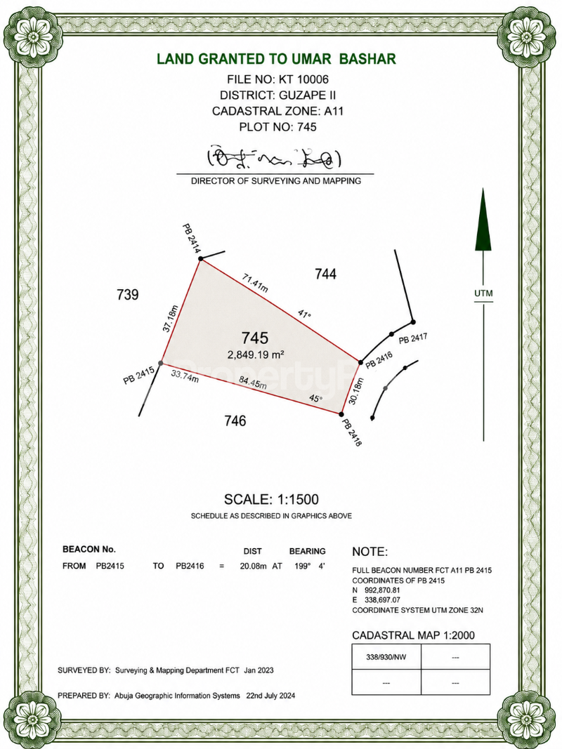 Land for sale Guzape Abuja