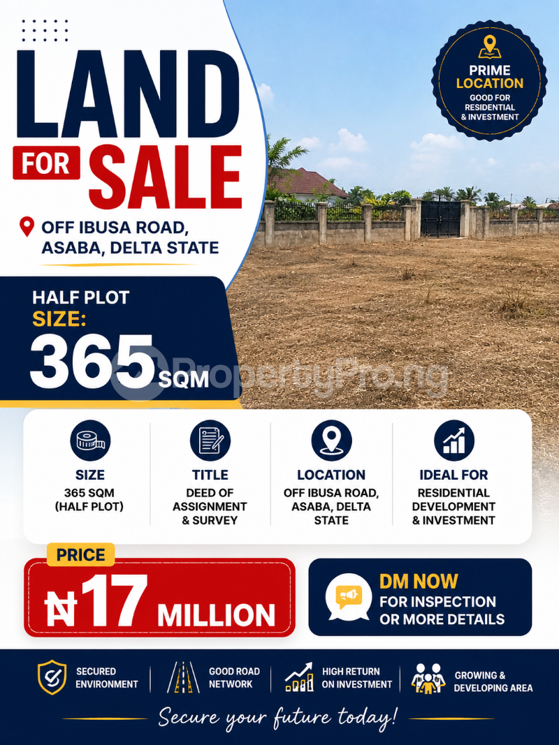 Land for sale Oshimili South Asaba Delta