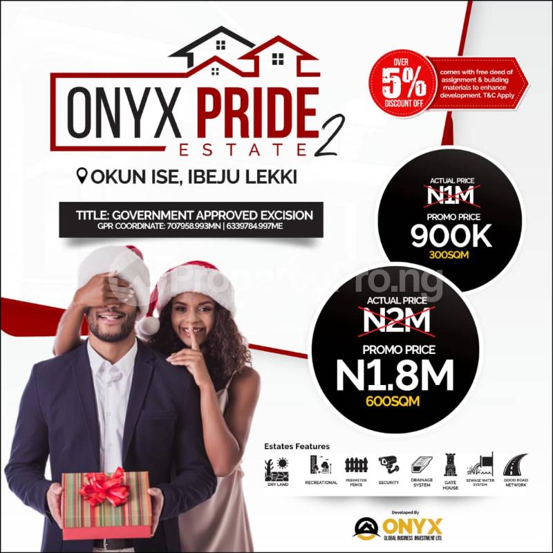 Land for sale Okun Ise/folu, After Eleko Town LaCampaigne Tropicana Ibeju-Lekki Lagos - 1