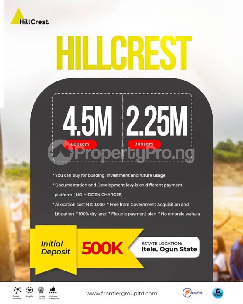 Land for sale Hillcrest Estate, Jibowu (Ota) Ado Odo/Ota Ogun