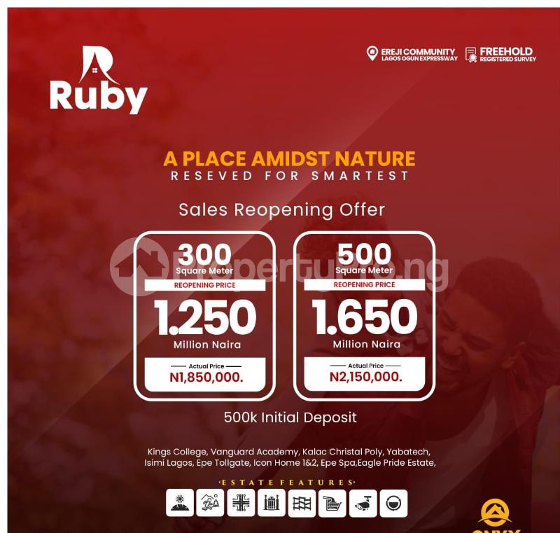 Land for sale Ereji Community/ Ruby Estate/yaba Tech Epe Lagos