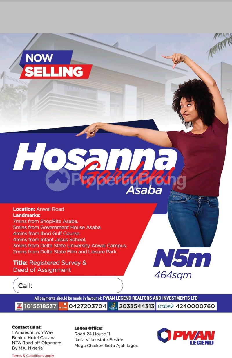 Land for sale Off Anwai Road,(facing Main Road) Asaba Delta