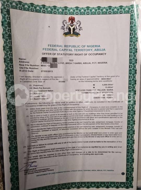 Land for sale Kyami District Abuja Phase 5 Abuja