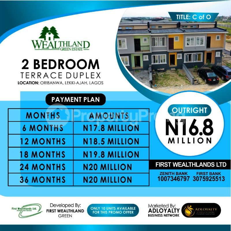 2 bedroom House for sale Wealthland Green Estate Oribanwa Ibeju-Lekki Lagos