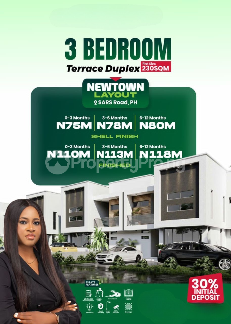 3 bedroom House for sale Sarz Road/newtown Layout Port Harcourt Rivers