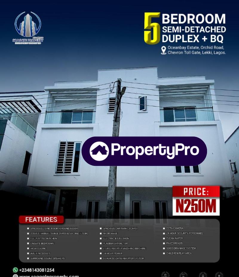 5 bedroom House for sale Ocean Bay Estate, Orchid Road, Lekki Lagos