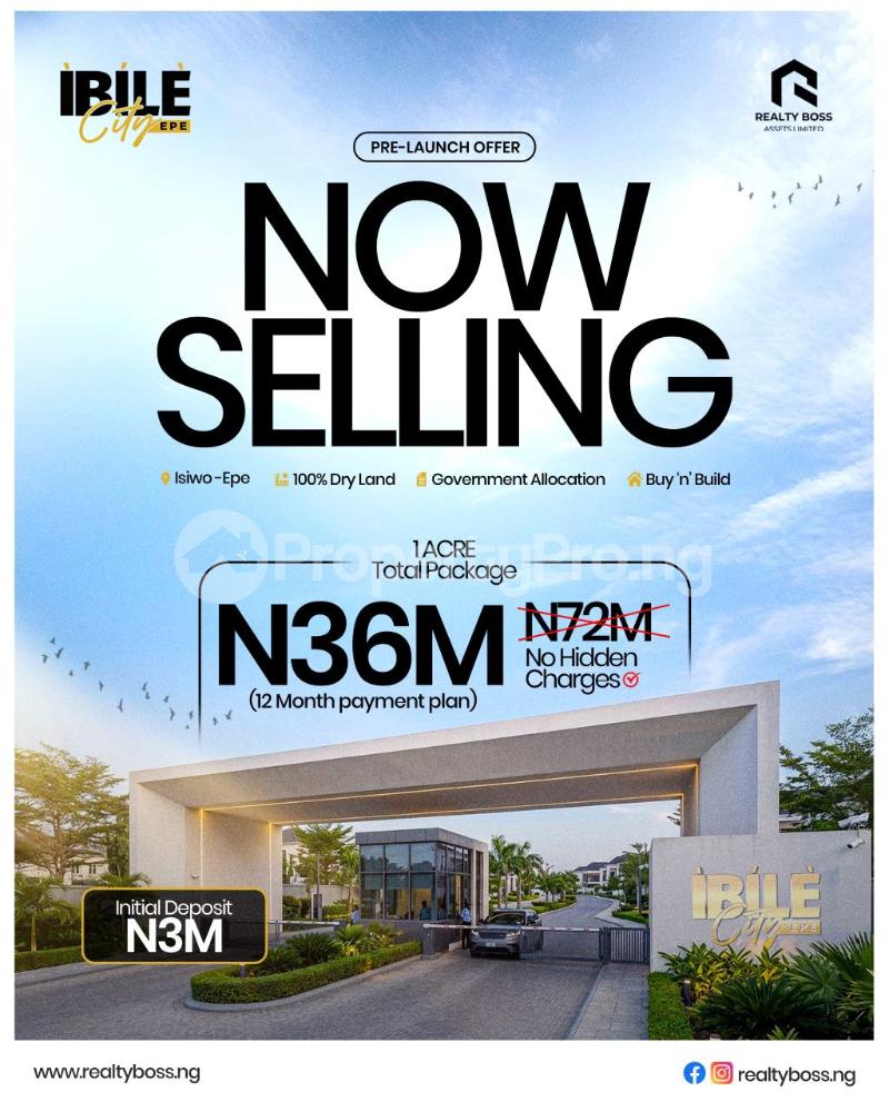 Land for sale Ibile City Epe, Oriwo Epe Boundary, Epe Road Epe Lagos - 0