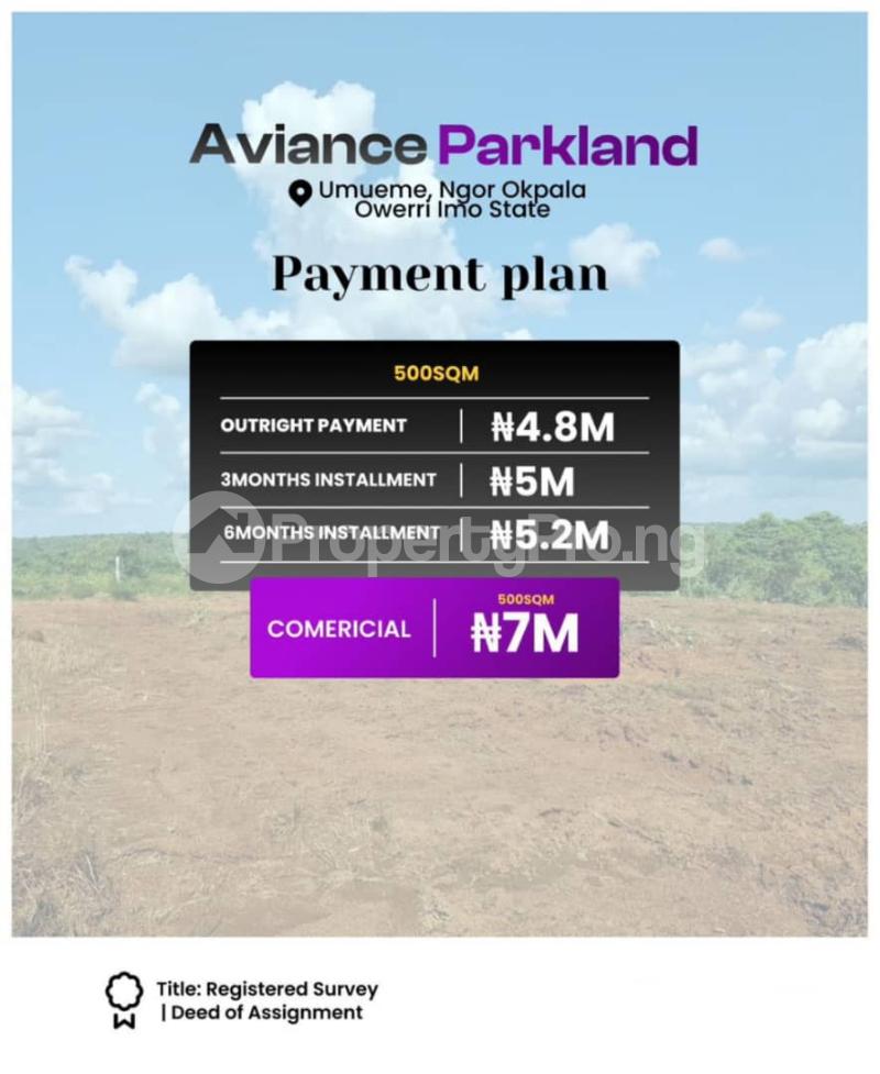 Land for sale Aviance Parkland Umueme Aba Worri Road Expressway Ngor-Okpala Imo
