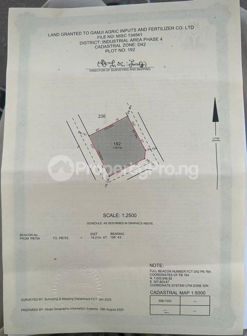 Land for sale Idu Abuja Idu Industrial (Institution and Research) Abuja