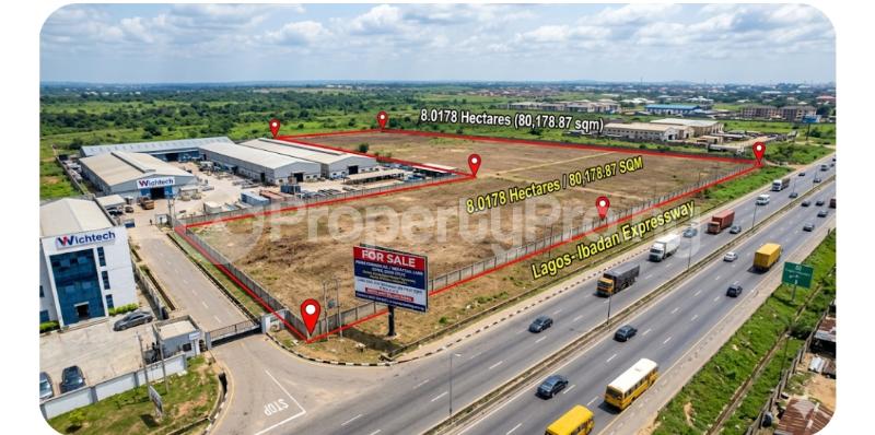 Land for sale Directly Facing Lagos Ibadan Expressway, Mowe Obafemi Owode Ogun